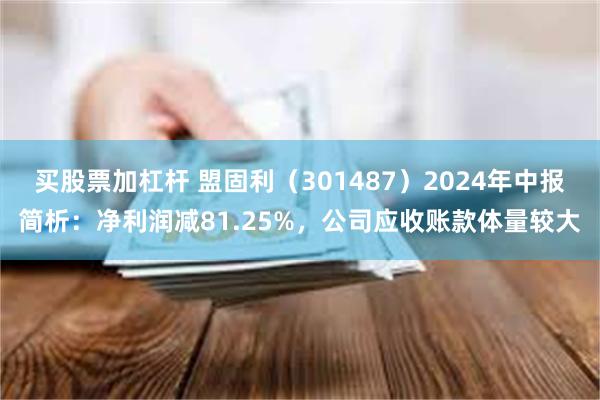 买股票加杠杆 盟固利（301487）2024年中报简析：净利润减81.25%，公司应收账款体量较大